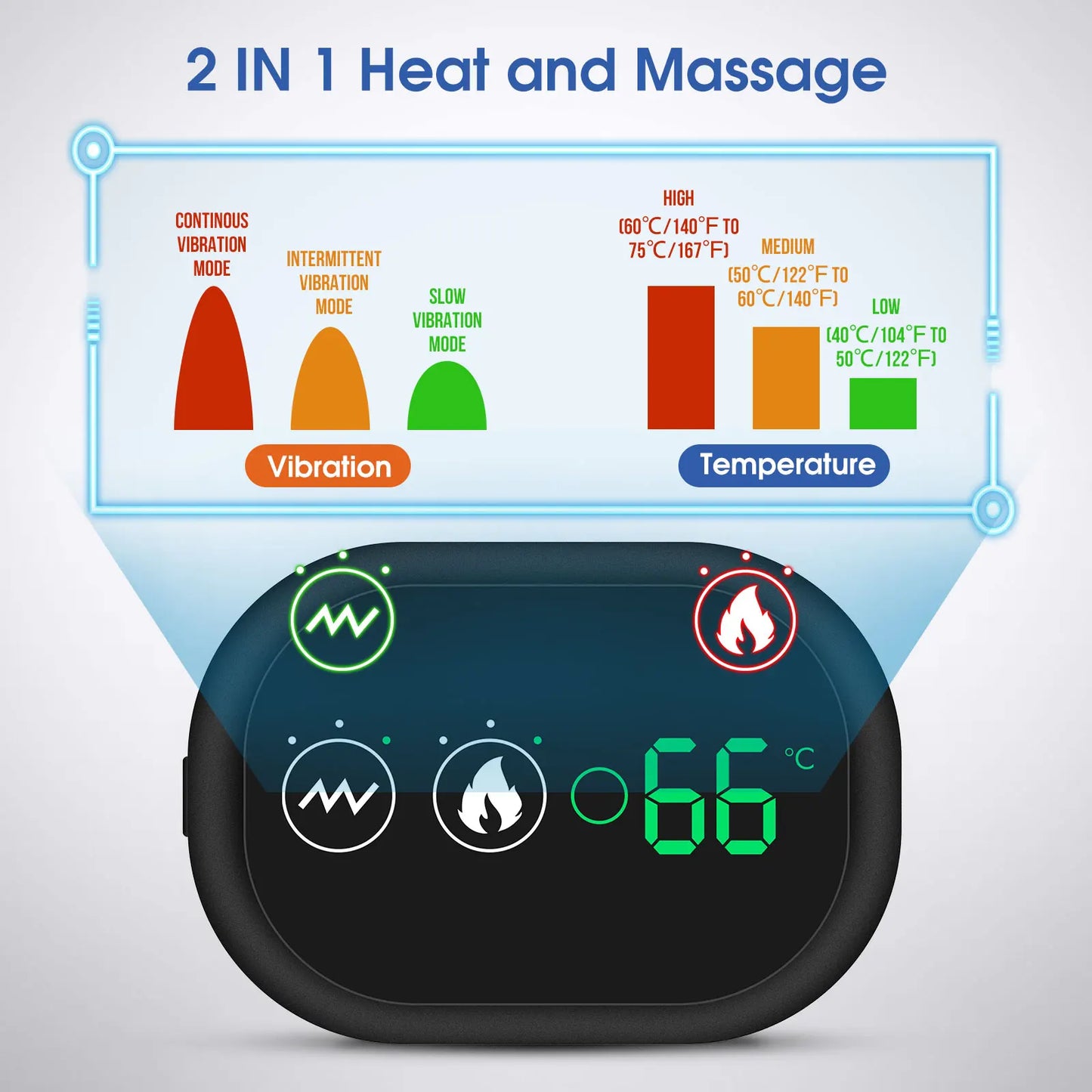 Electric Heating Shoulder & Knee Brace with Vibration & LED Display