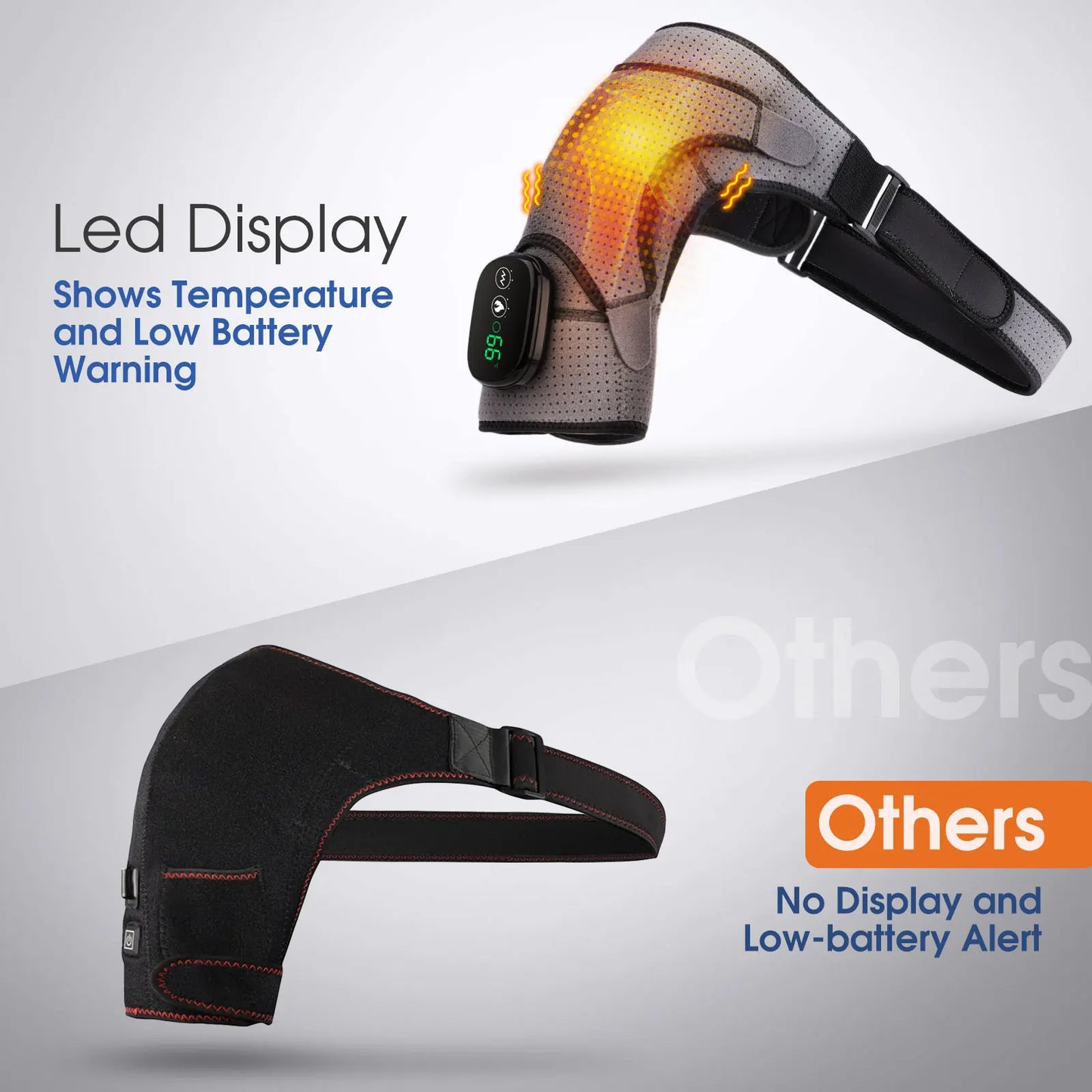 Electric Heating Shoulder & Knee Brace with Vibration & LED Display