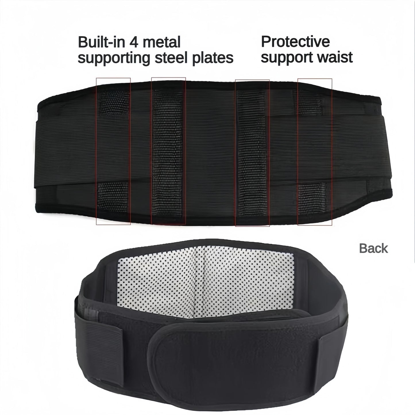 Adjustable Tourmaline Self-Heating Magnetic Therapy Waist Support Belt