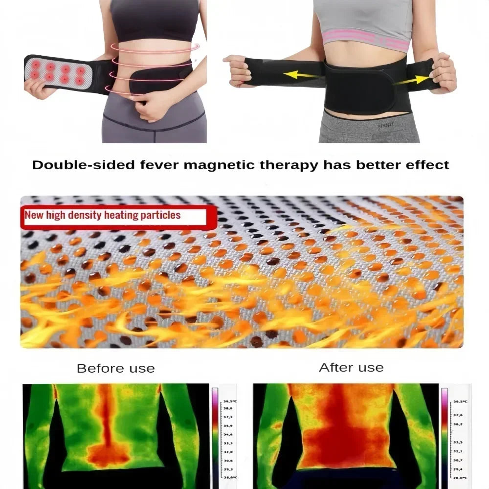 Adjustable Tourmaline Self-Heating Magnetic Therapy Waist Support Belt