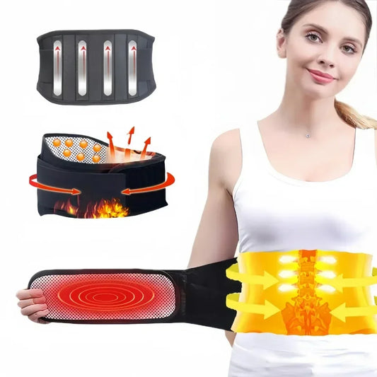 Adjustable Tourmaline Self-Heating Magnetic Therapy Waist Support Belt
