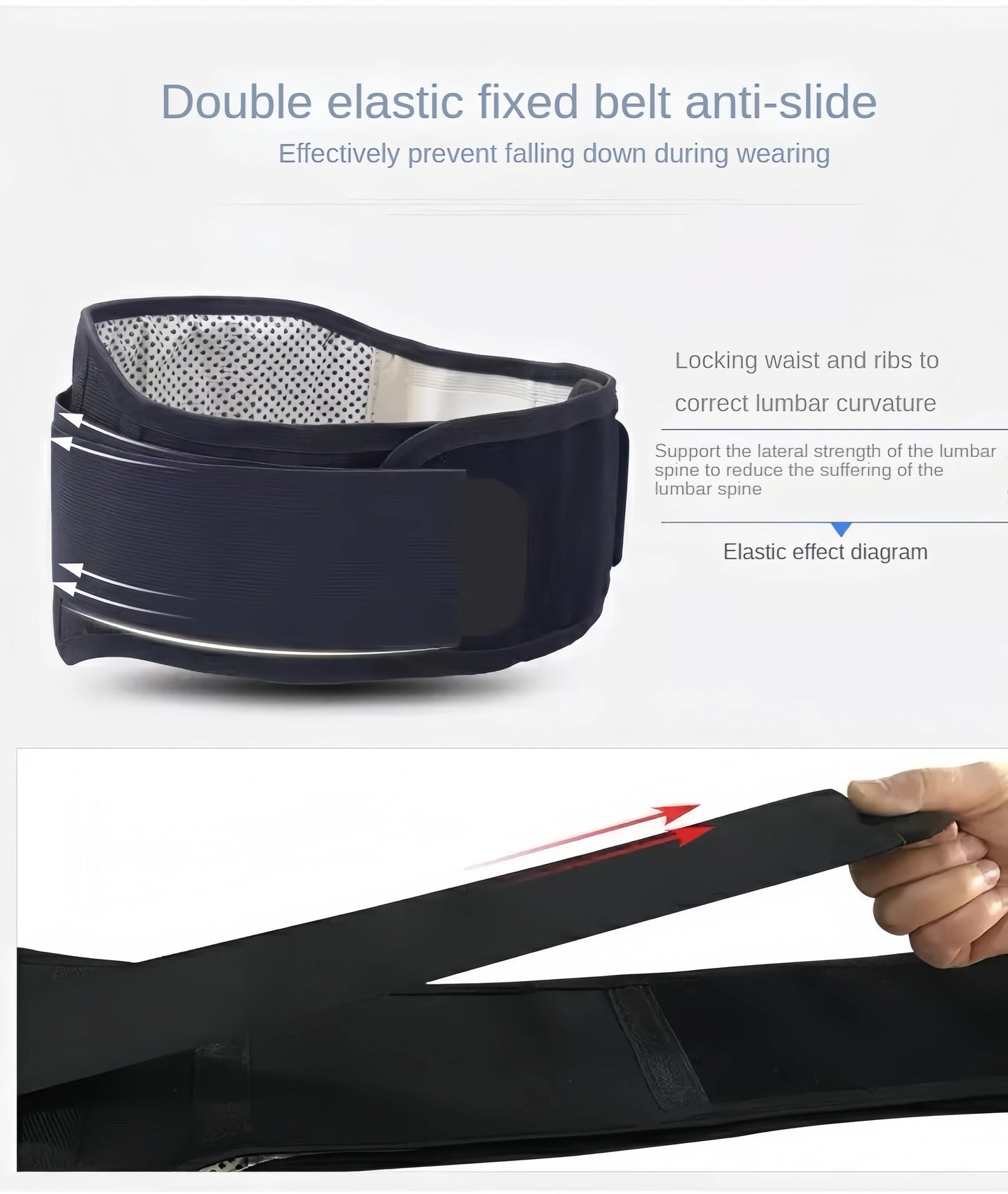Adjustable Tourmaline Self-Heating Magnetic Therapy Waist Support Belt