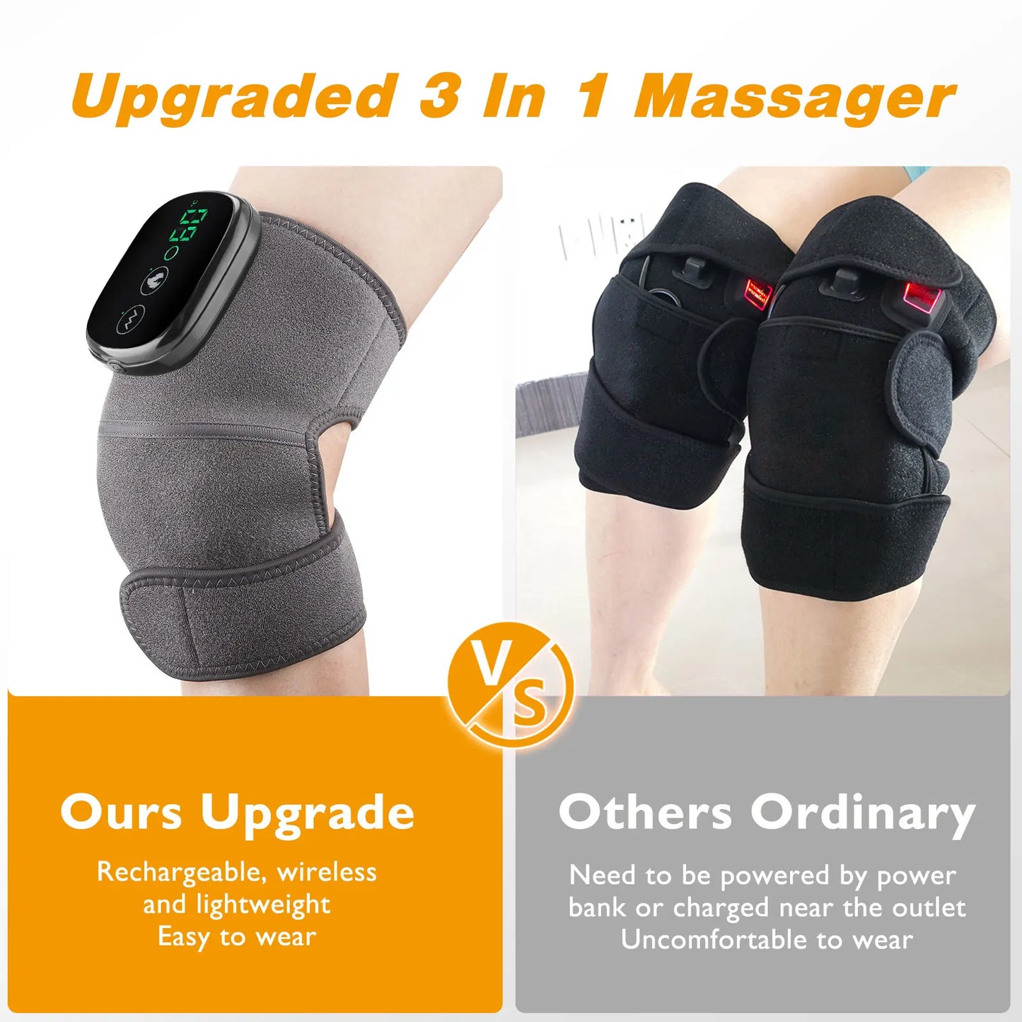 Electric Heating Shoulder & Knee Brace with Vibration & LED Display