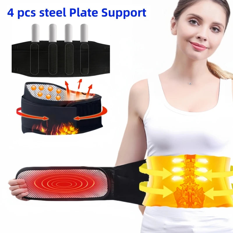 Adjustable Tourmaline Self-Heating Magnetic Therapy Waist Support Belt