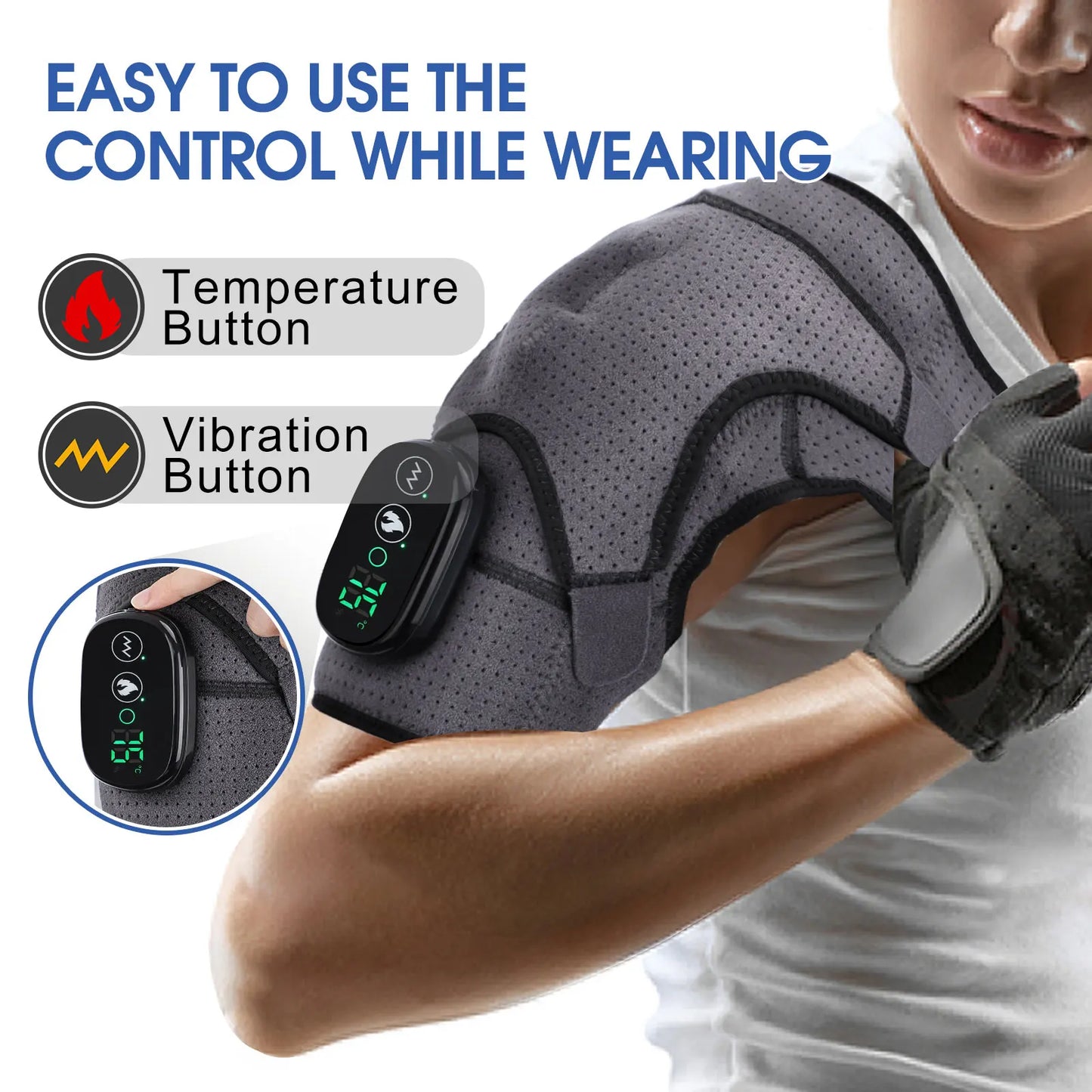 Electric Heating Shoulder & Knee Brace with Vibration & LED Display