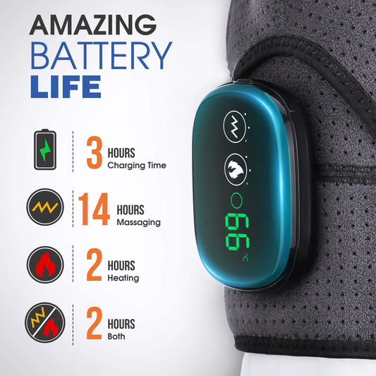 Electric Heating Shoulder & Knee Brace with Vibration & LED Display