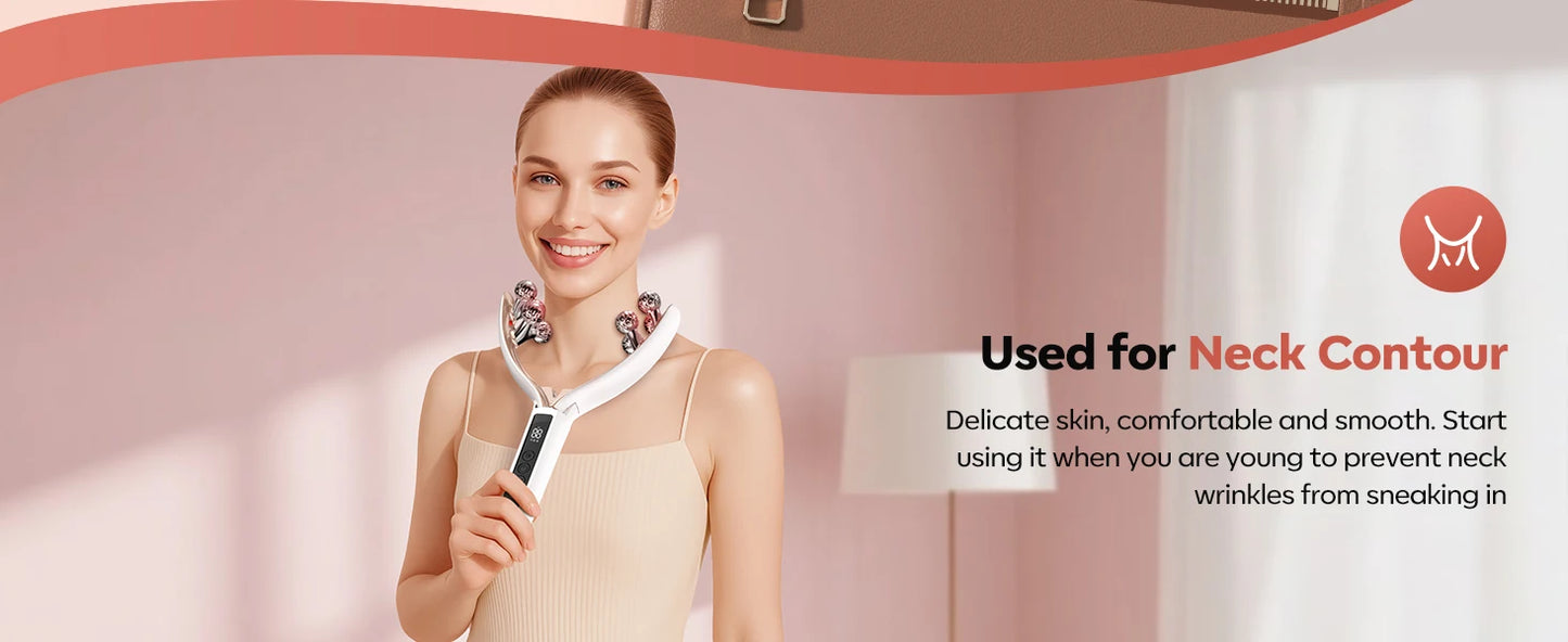 Upgraded Microcurrent Facial Slimming Massager Red-Light-Therapy-for-Face and Neck,Vibrating Facial Massager for Wrinkles