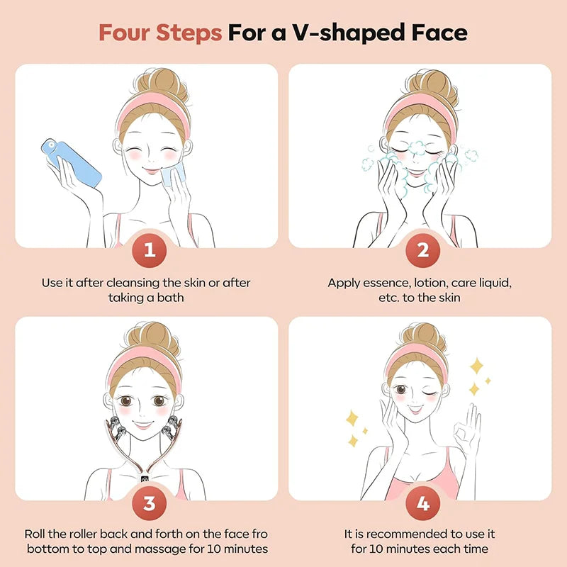 Upgraded Microcurrent Facial Slimming Massager Red-Light-Therapy-for-Face and Neck,Vibrating Facial Massager for Wrinkles