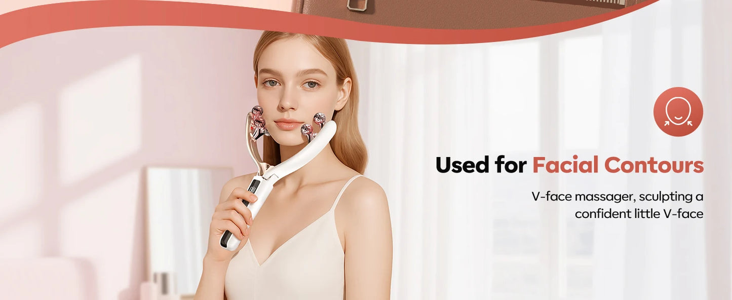 Upgraded Microcurrent Facial Slimming Massager Red-Light-Therapy-for-Face and Neck,Vibrating Facial Massager for Wrinkles