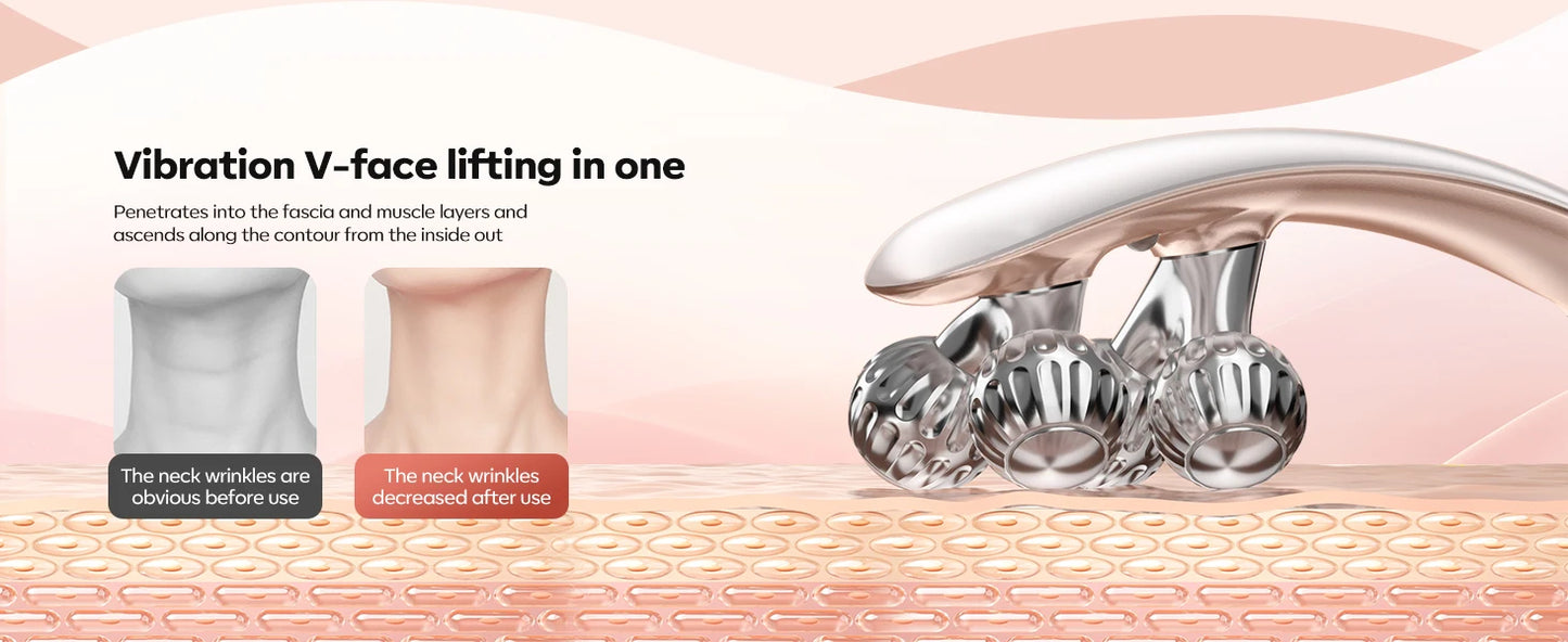 Upgraded Microcurrent Facial Slimming Massager Red-Light-Therapy-for-Face and Neck,Vibrating Facial Massager for Wrinkles