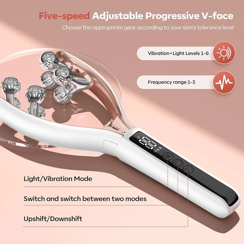 Upgraded Microcurrent Facial Slimming Massager Red-Light-Therapy-for-Face and Neck,Vibrating Facial Massager for Wrinkles