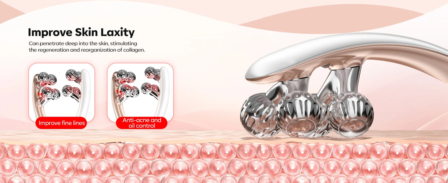 Upgraded Microcurrent Facial Slimming Massager Red-Light-Therapy-for-Face and Neck,Vibrating Facial Massager for Wrinkles